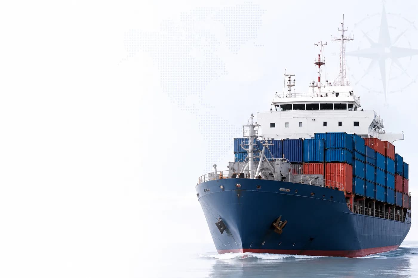 Container ship at sea